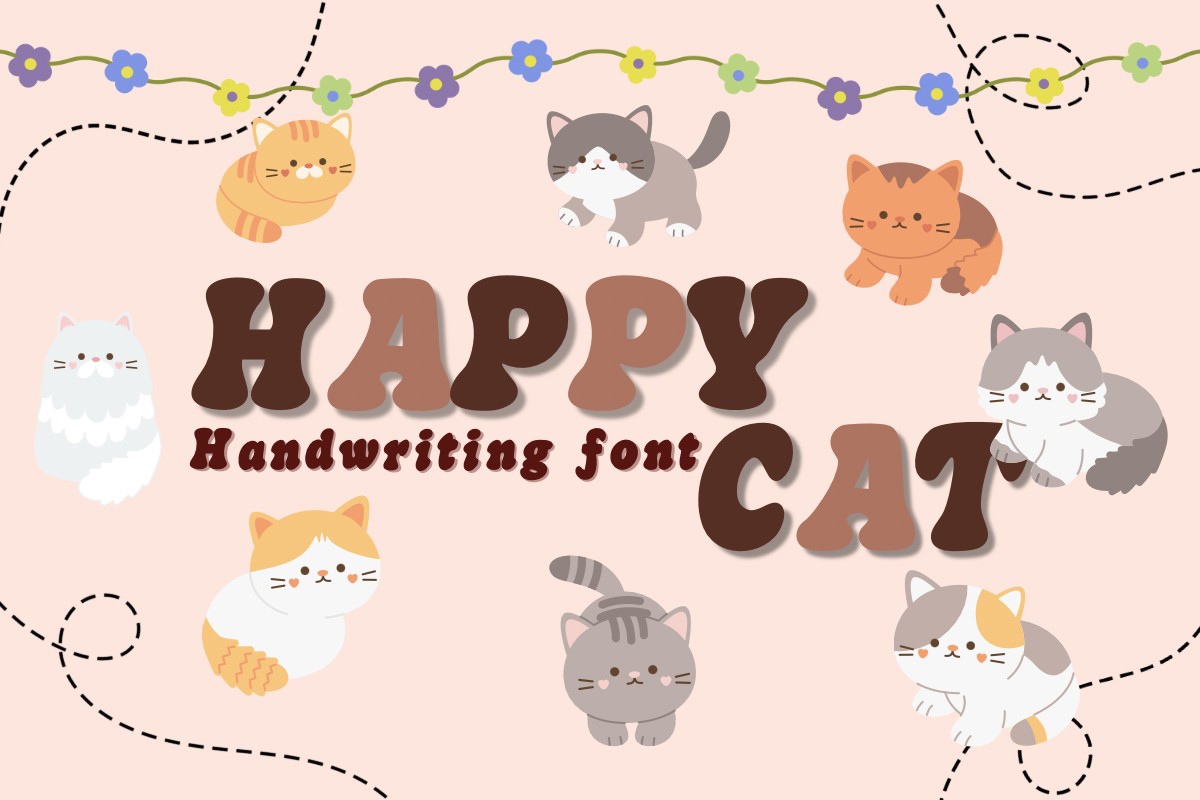 Beispiel einer Happy Cat Regular-Schriftart