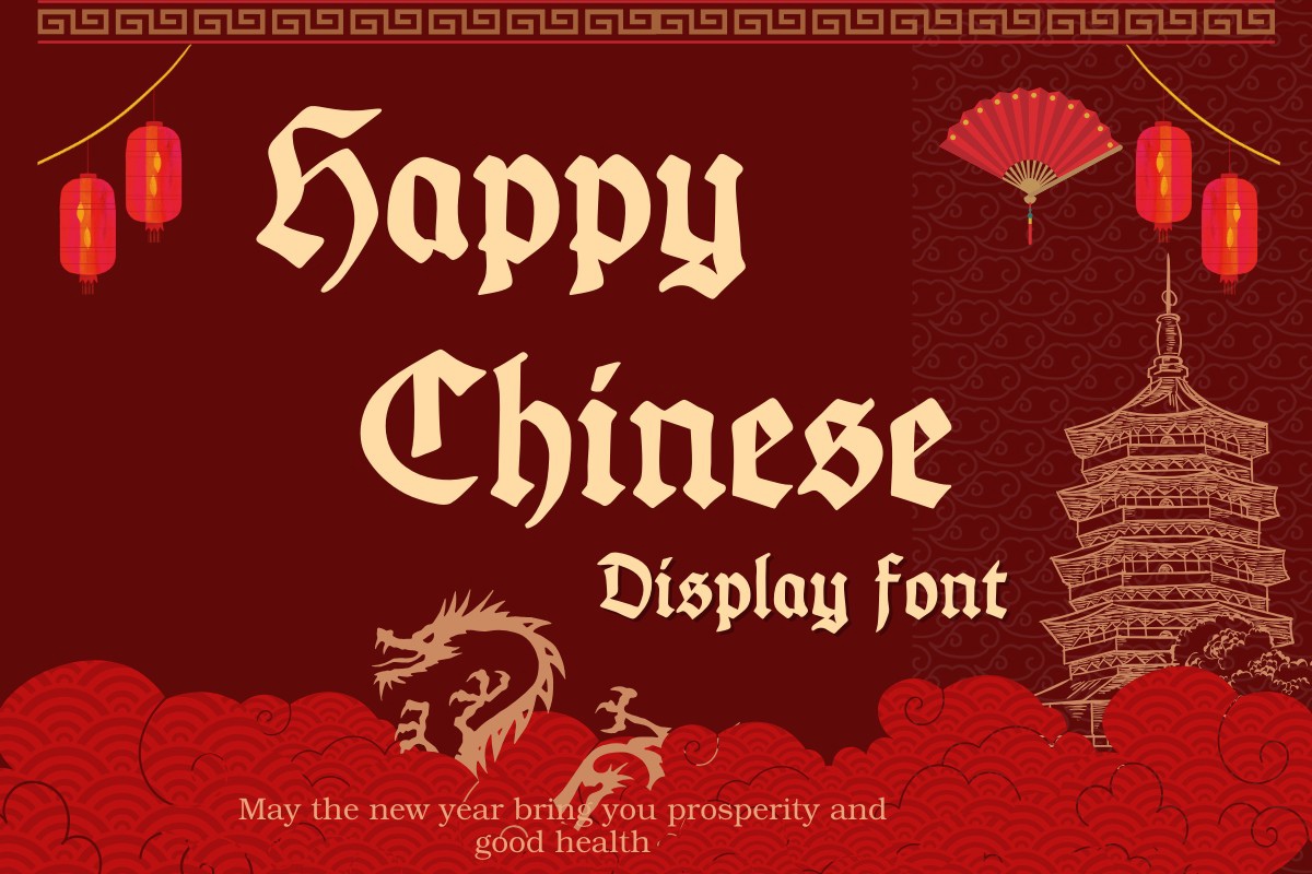 Beispiel einer Happy Chinese-Schriftart