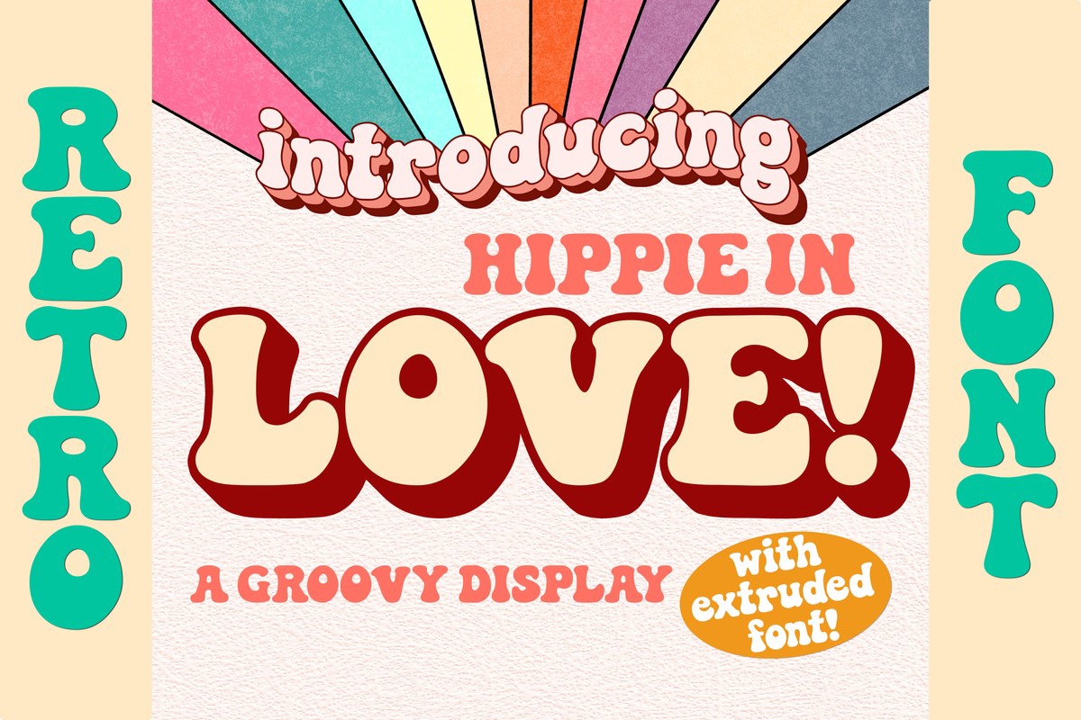 Beispiel einer Hippie in Love Regular-Schriftart