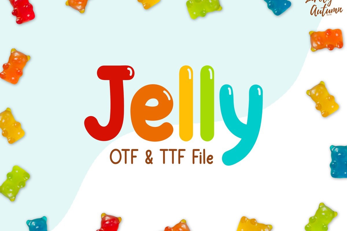 Beispiel einer Jelly Regular-Schriftart