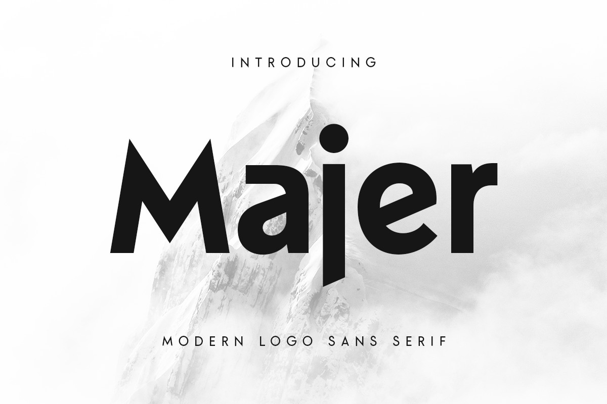 Beispiel einer Majer Regular-Schriftart