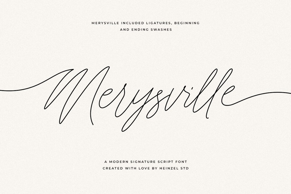 Beispiel einer Merysville Regular-Schriftart