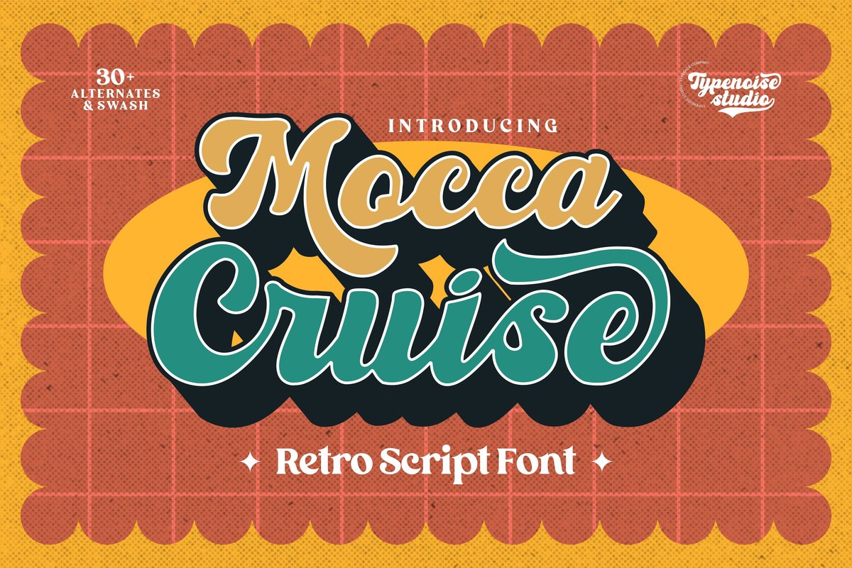 Beispiel einer Mocca Cruise Regular-Schriftart