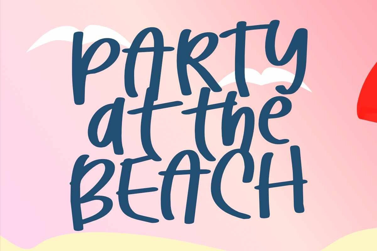 Beispiel einer Party at the Beach-Schriftart