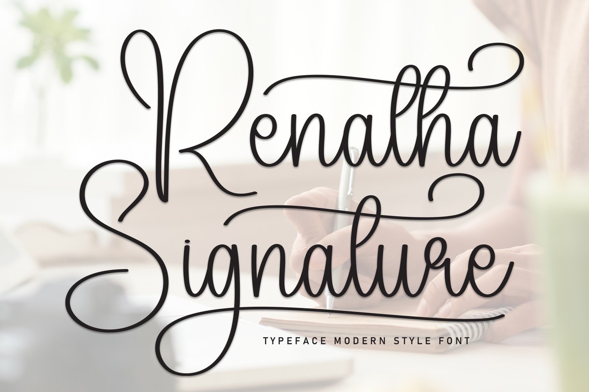 Beispiel einer Renatha Signature Regular-Schriftart