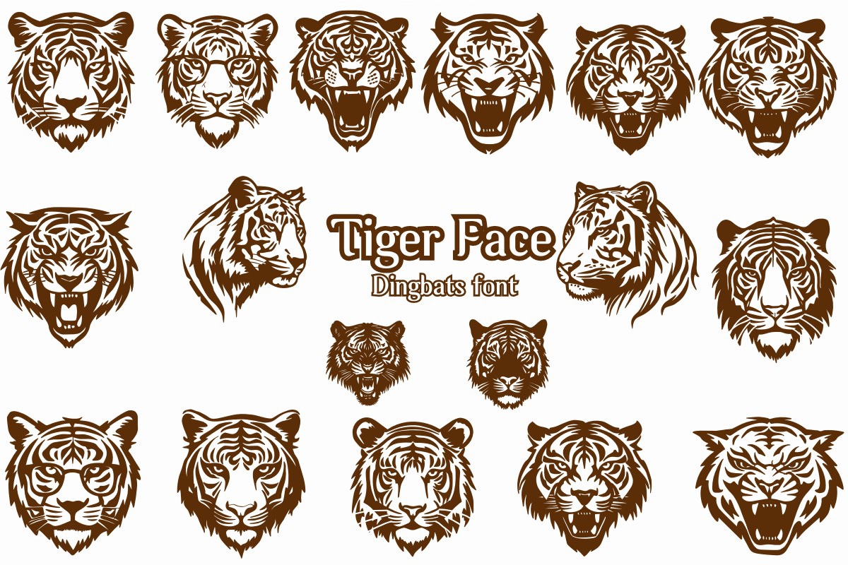 Beispiel einer Tiger Face-Schriftart