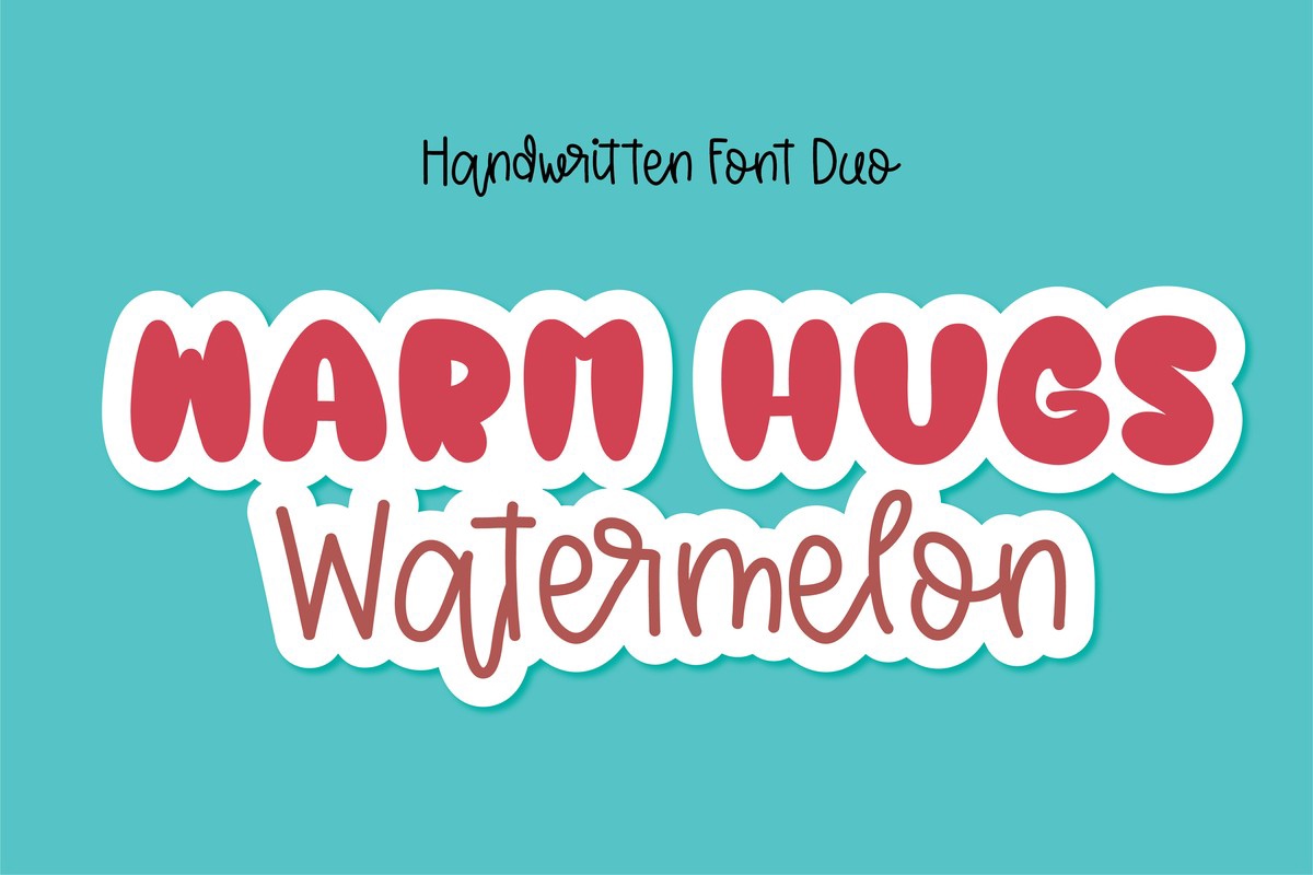 Beispiel einer WarmHugs Watermelon-Schriftart