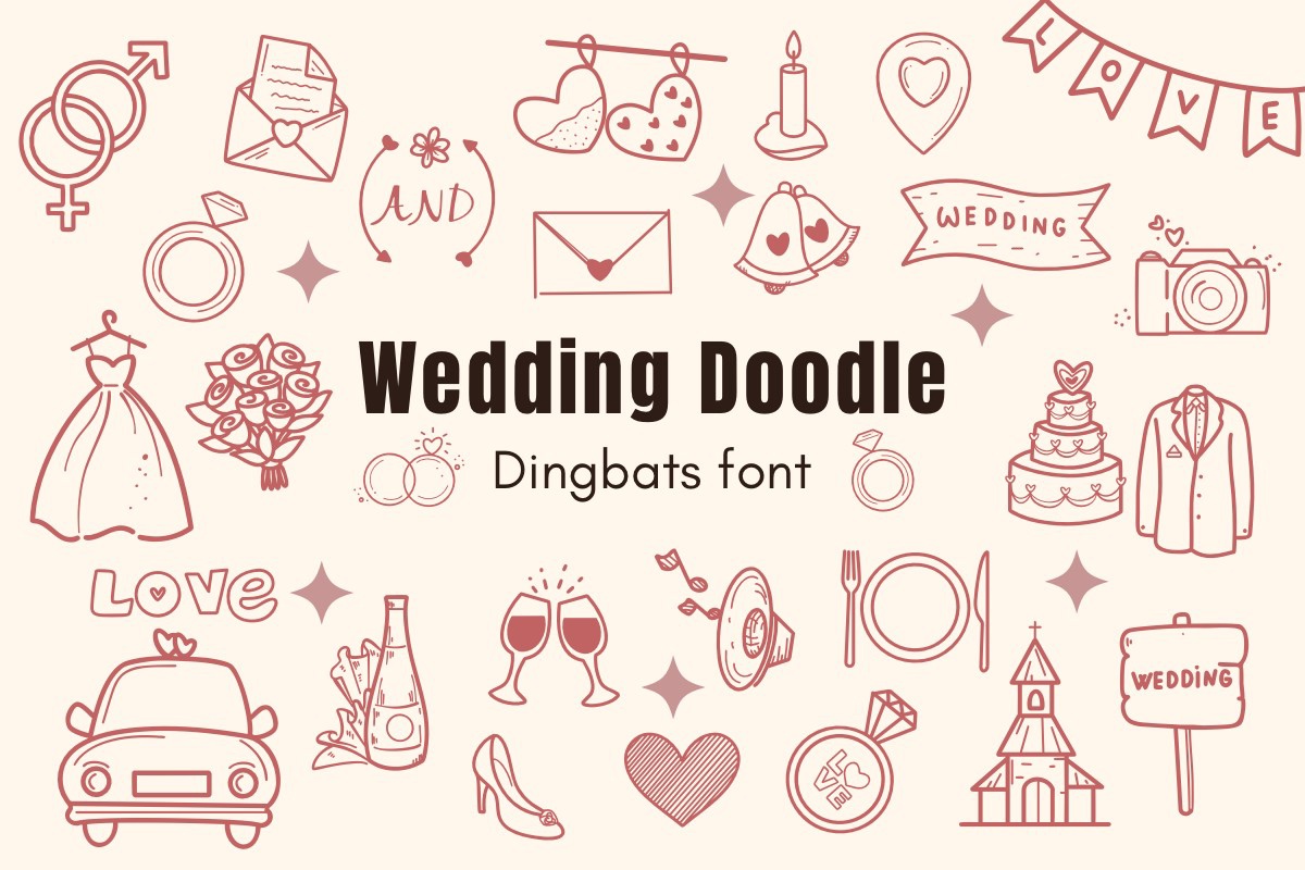 Beispiel einer Wedding Doodle-Schriftart