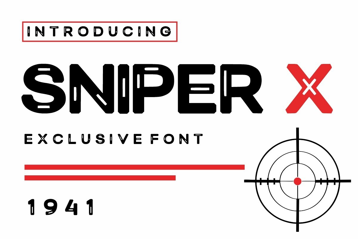 Beispiel einer Sniper X-Schriftart