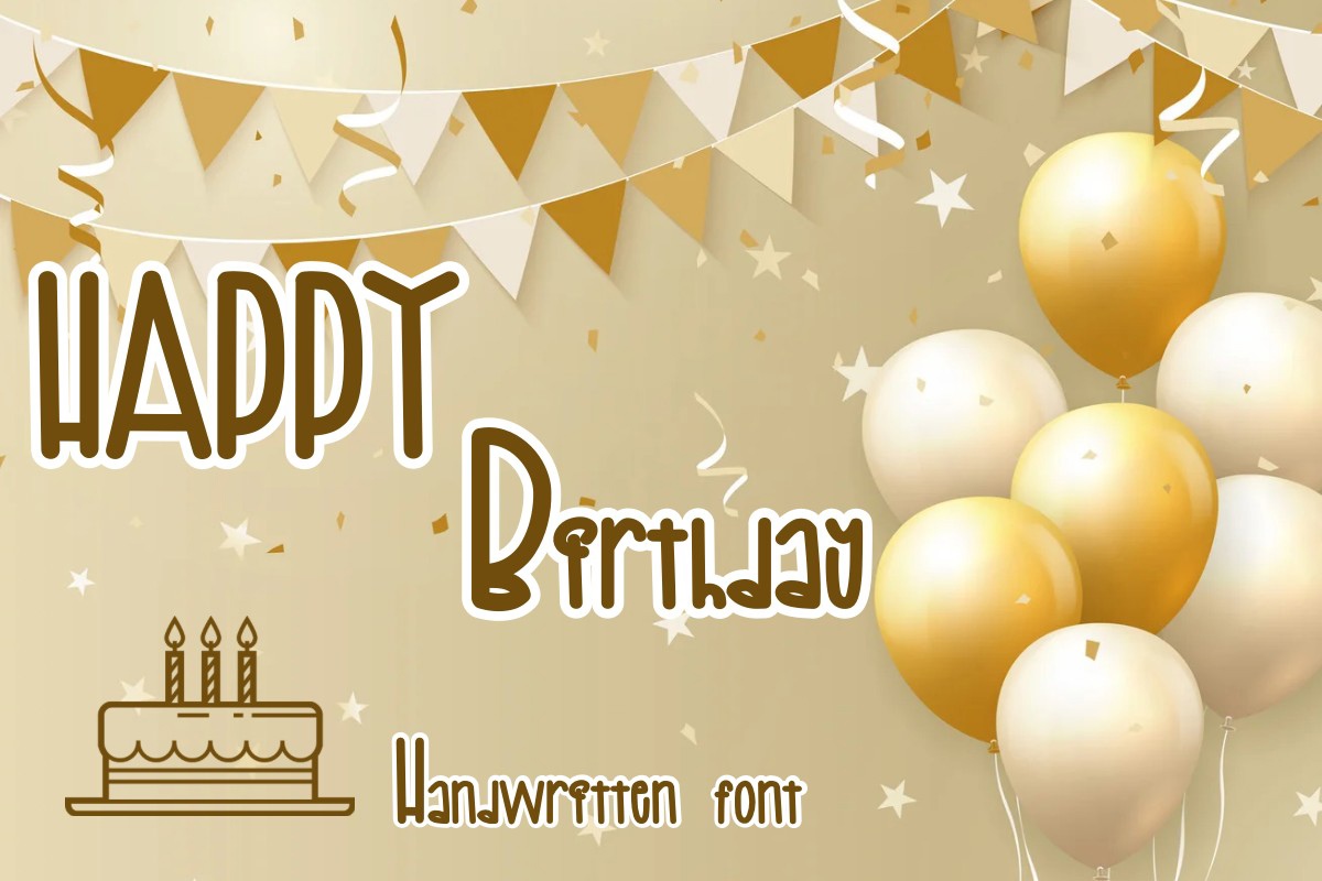 Beispiel einer Happy Birthday-Schriftart