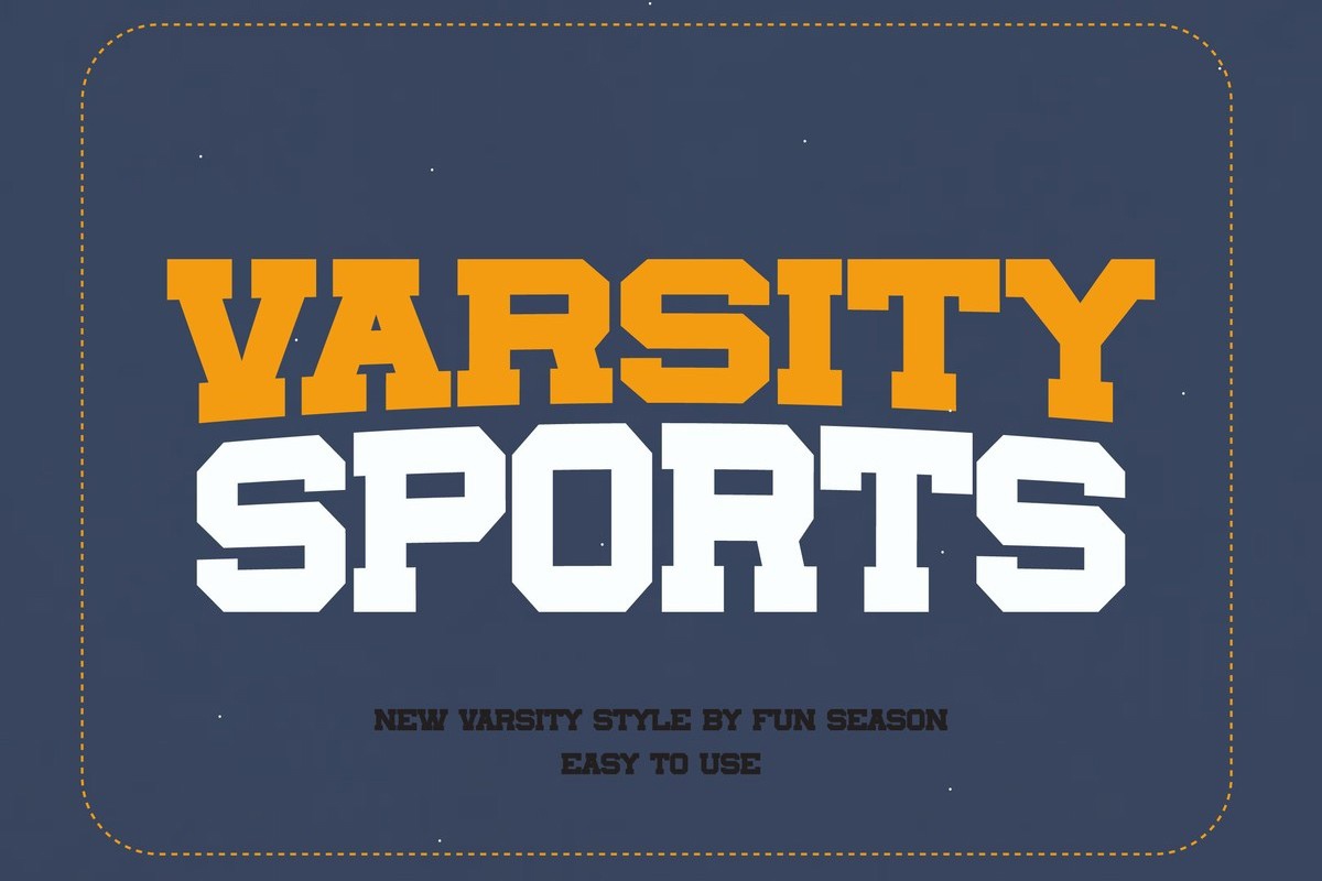 Beispiel einer Varsity Sports-Schriftart