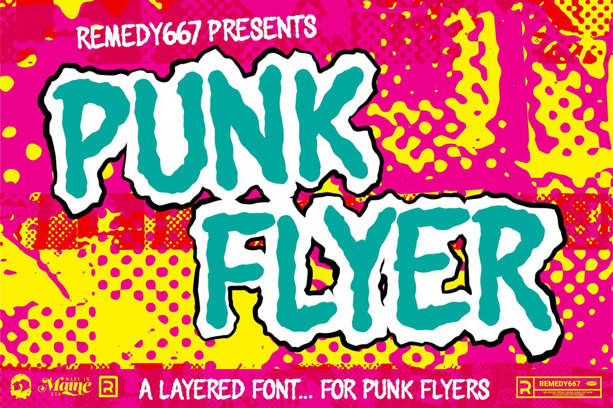 Beispiel einer Punk Flyer-Schriftart