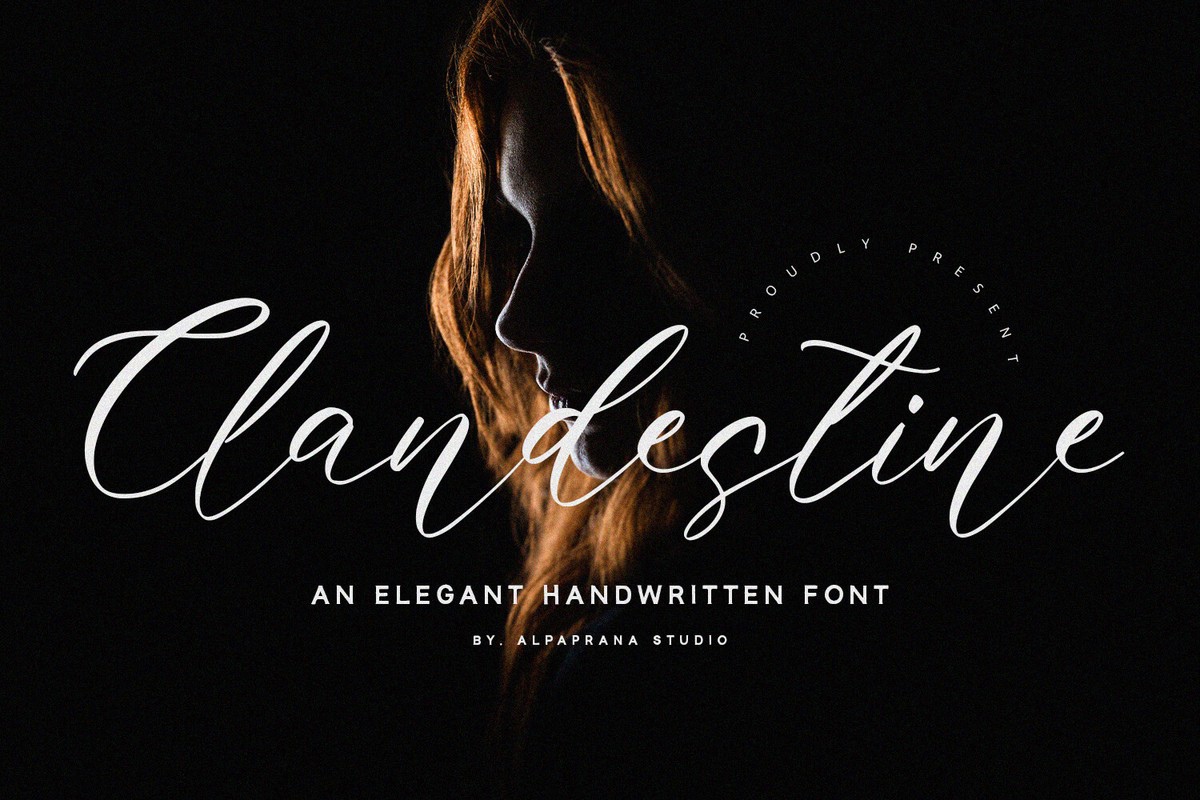 Beispiel einer Clandestine-Schriftart