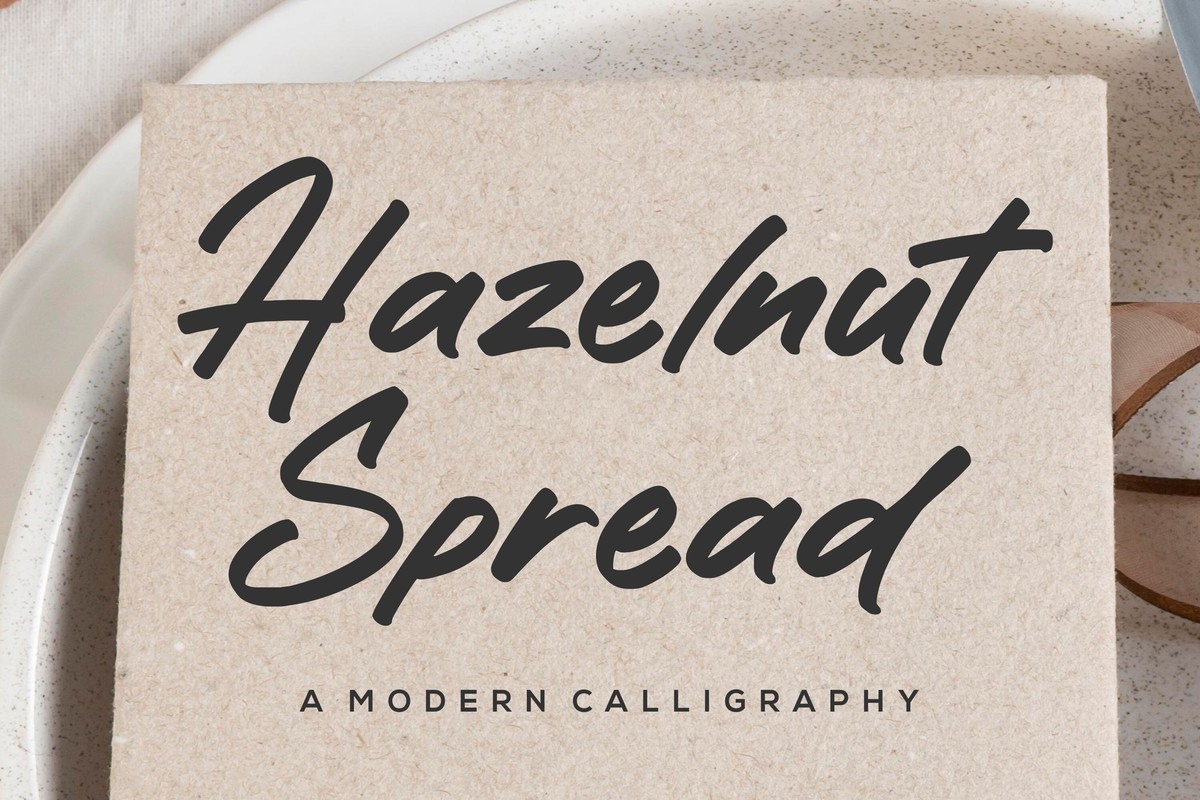 Beispiel einer Hazelnut Spread-Schriftart