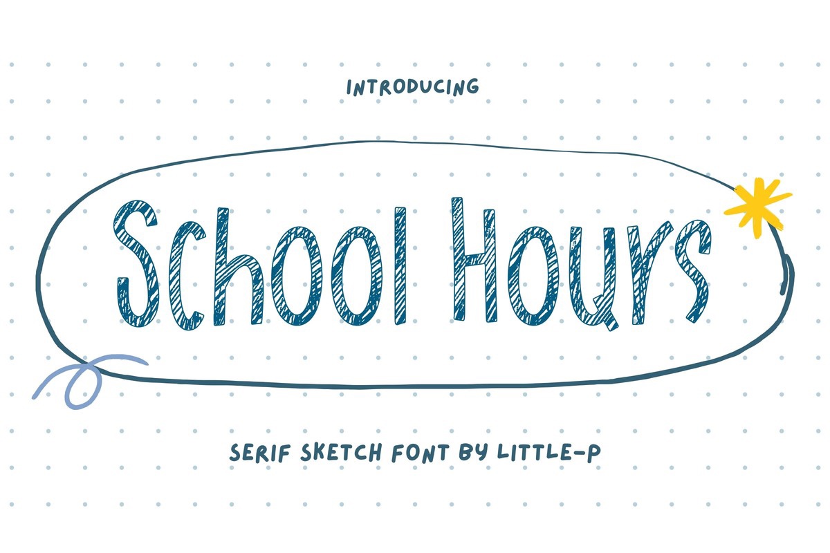 Beispiel einer School Hours-Schriftart