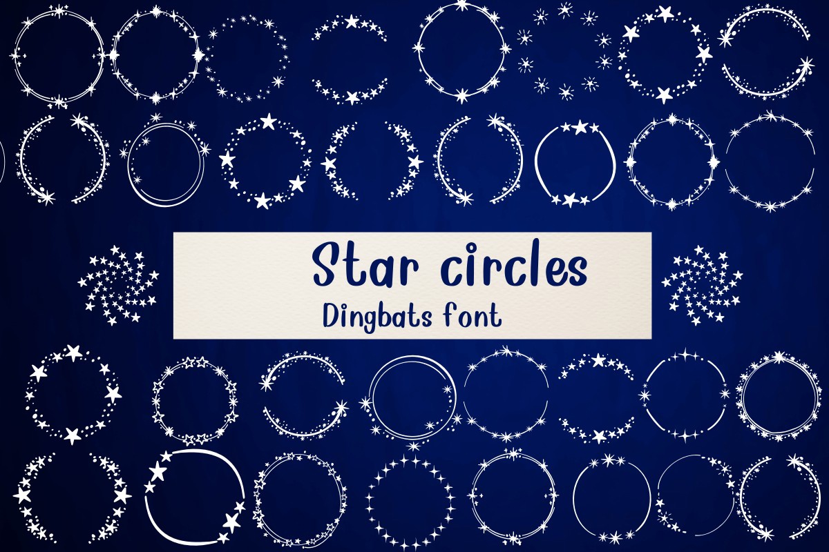 Beispiel einer Star Circles-Schriftart