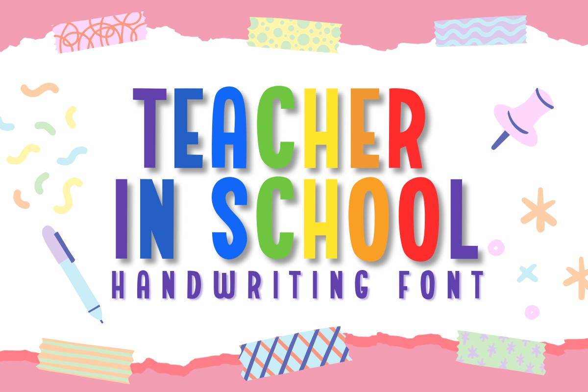 Beispiel einer Teacher in School-Schriftart