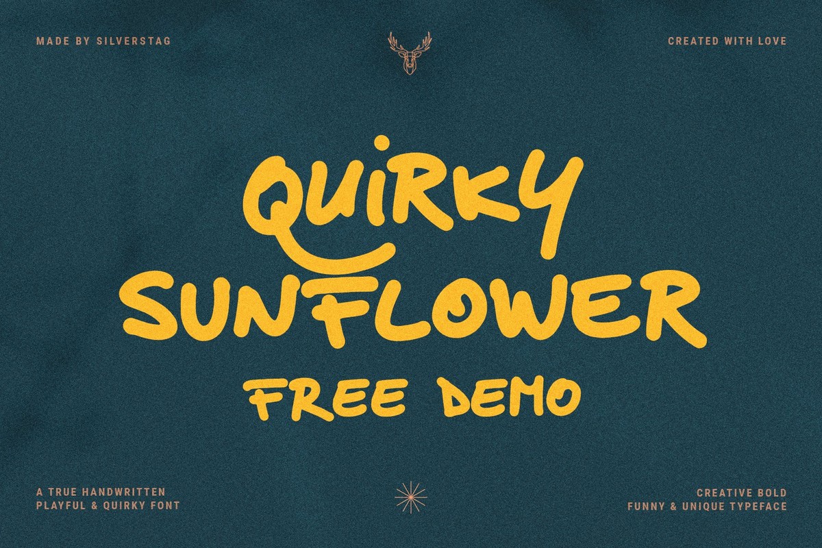 Beispiel einer Quirky Sunflower-Schriftart