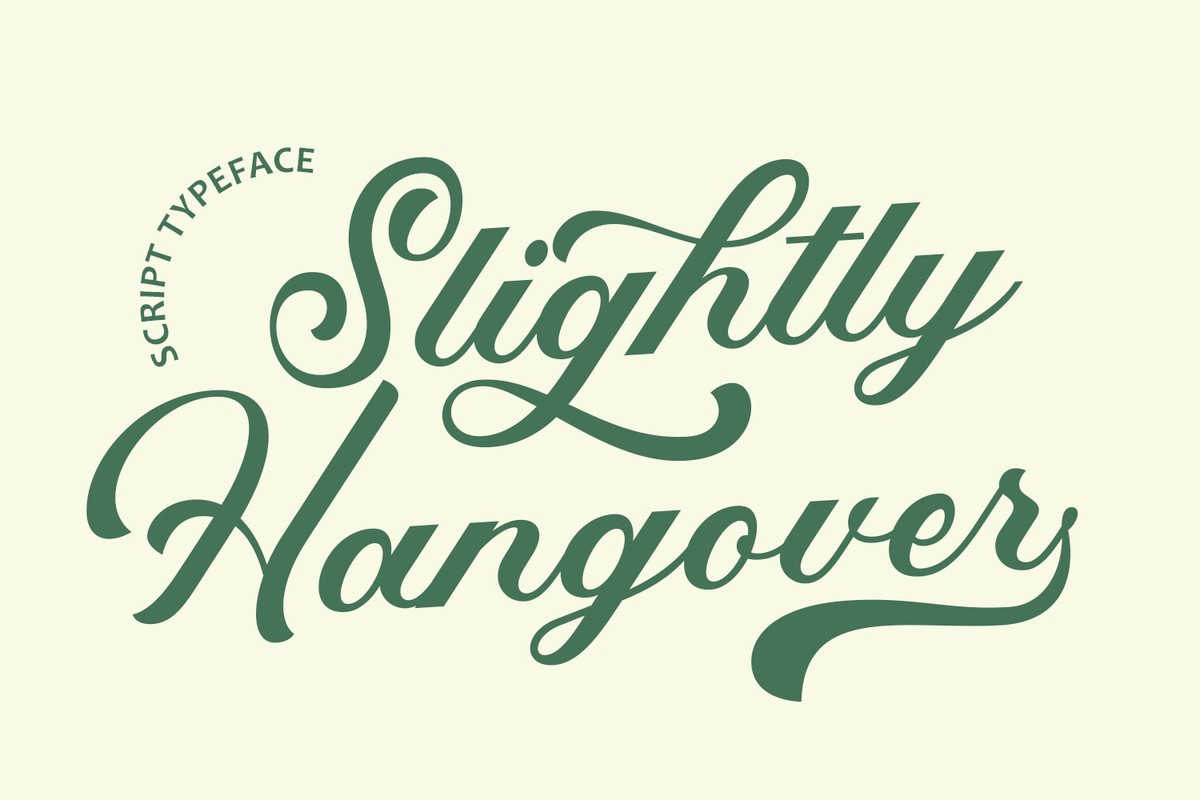 Beispiel einer Slightly Hangover-Schriftart