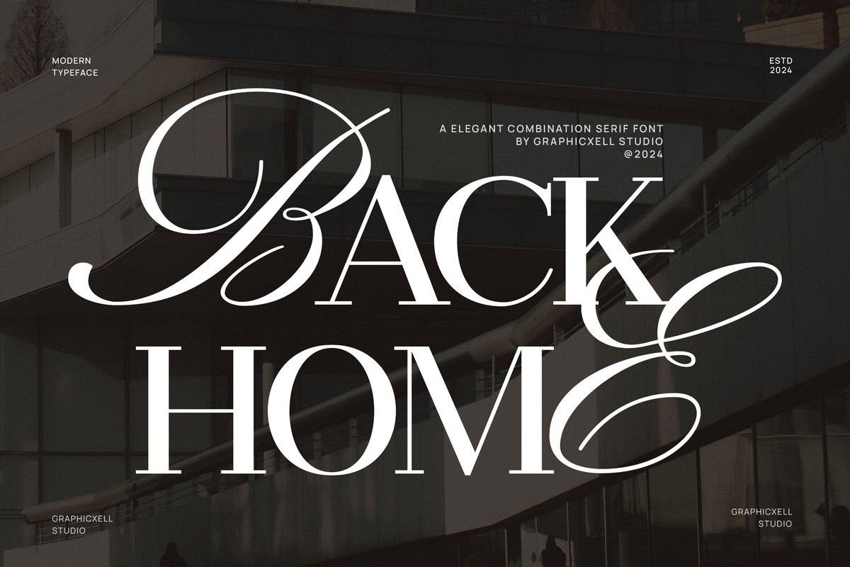 Beispiel einer Back Home-Schriftart