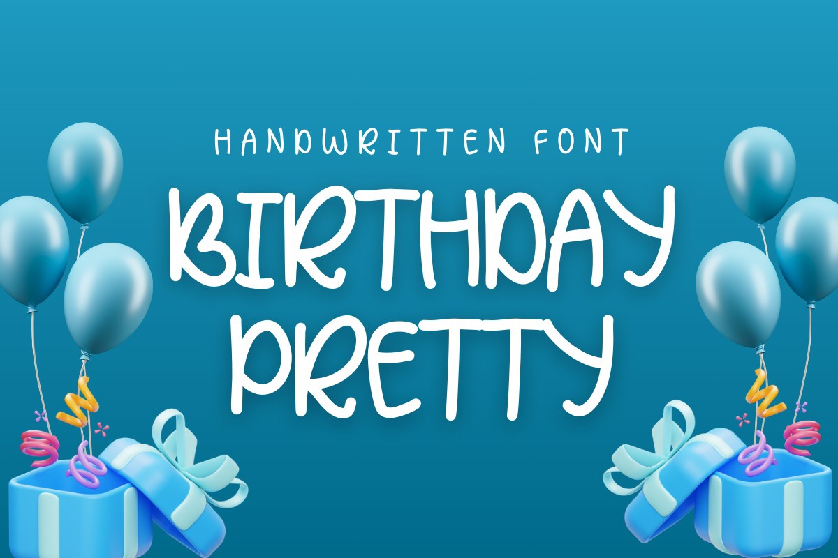 Beispiel einer Birthday Pretty-Schriftart