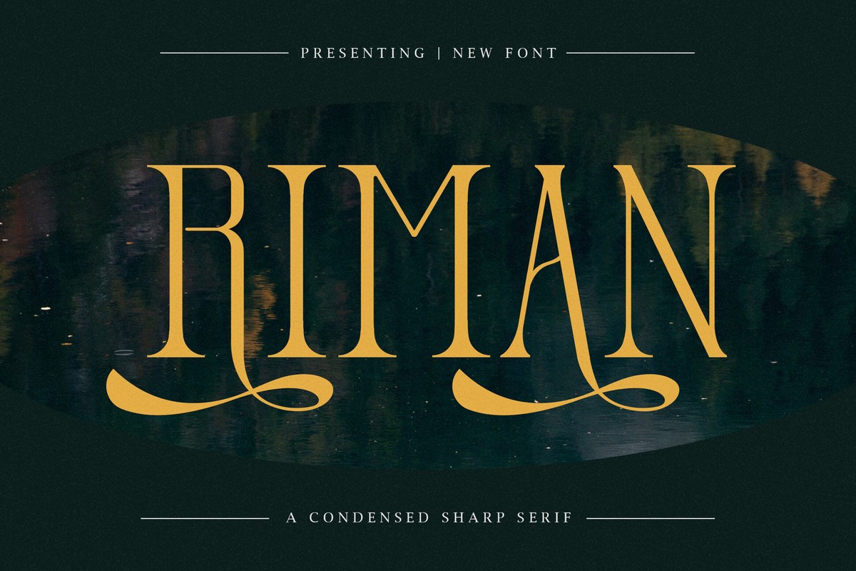 Beispiel einer Riman Regular-Schriftart