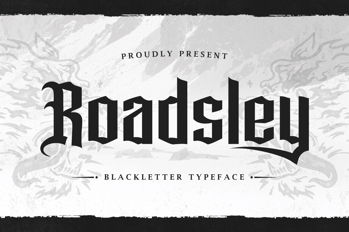 Beispiel einer Roadsley Regular-Schriftart