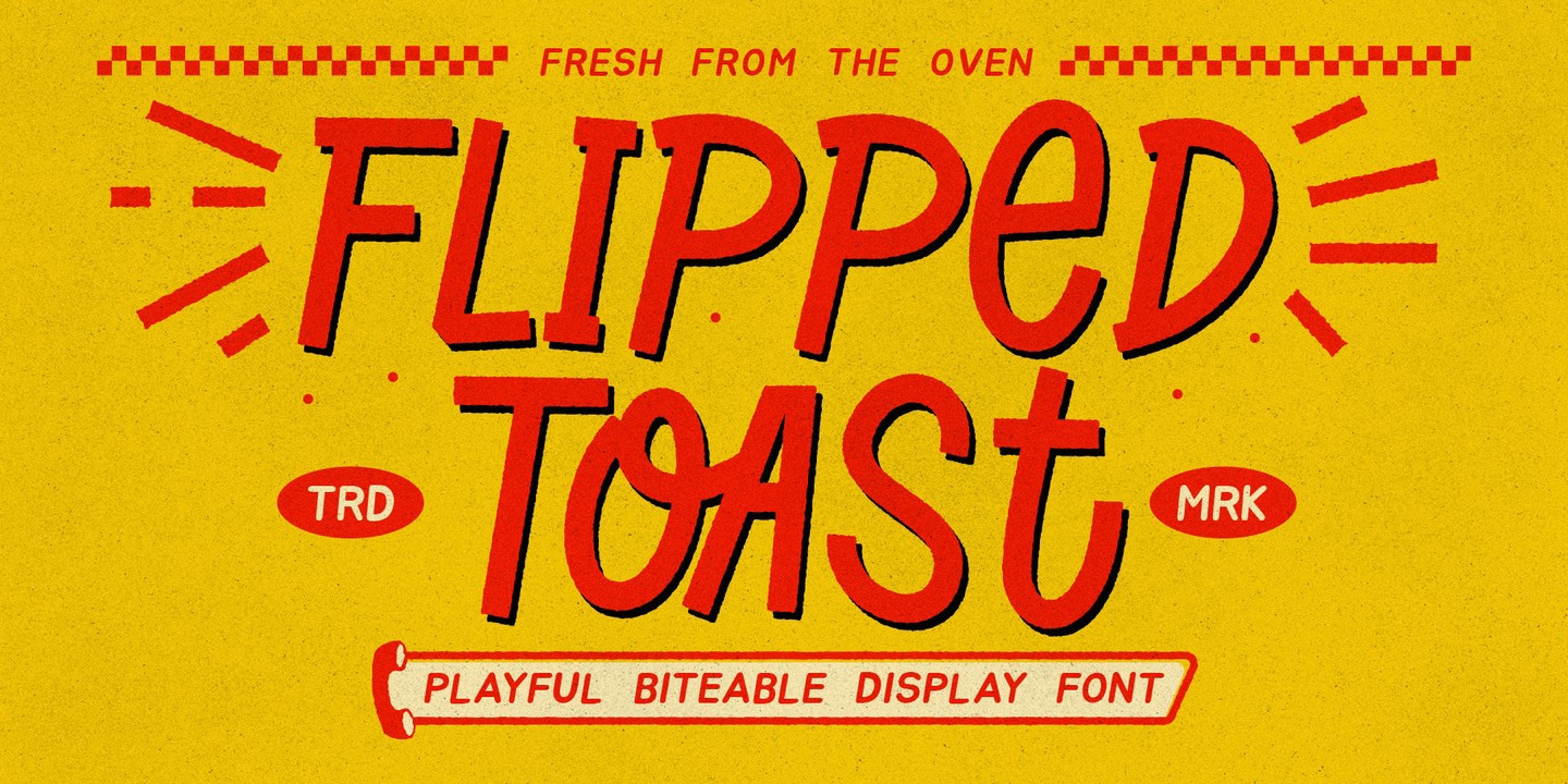 Beispiel einer Flipped Toast-Schriftart