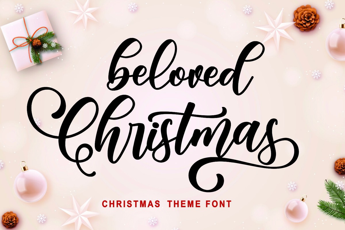 Beispiel einer Beloved Christmas-Schriftart