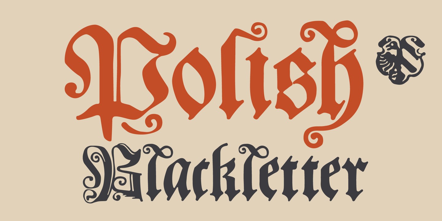 Beispiel einer Polish Blackletter-Schriftart