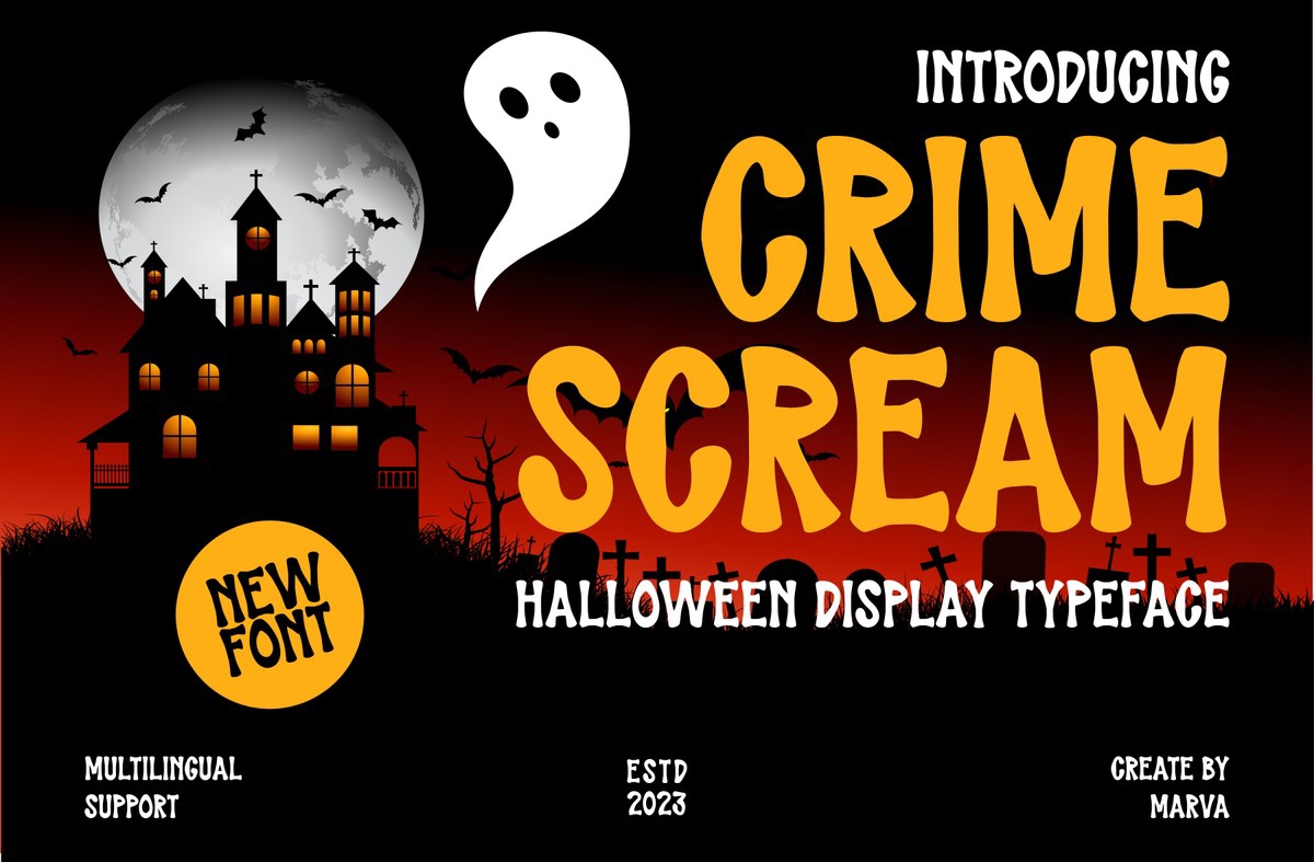 Beispiel einer Crime Scream-Schriftart