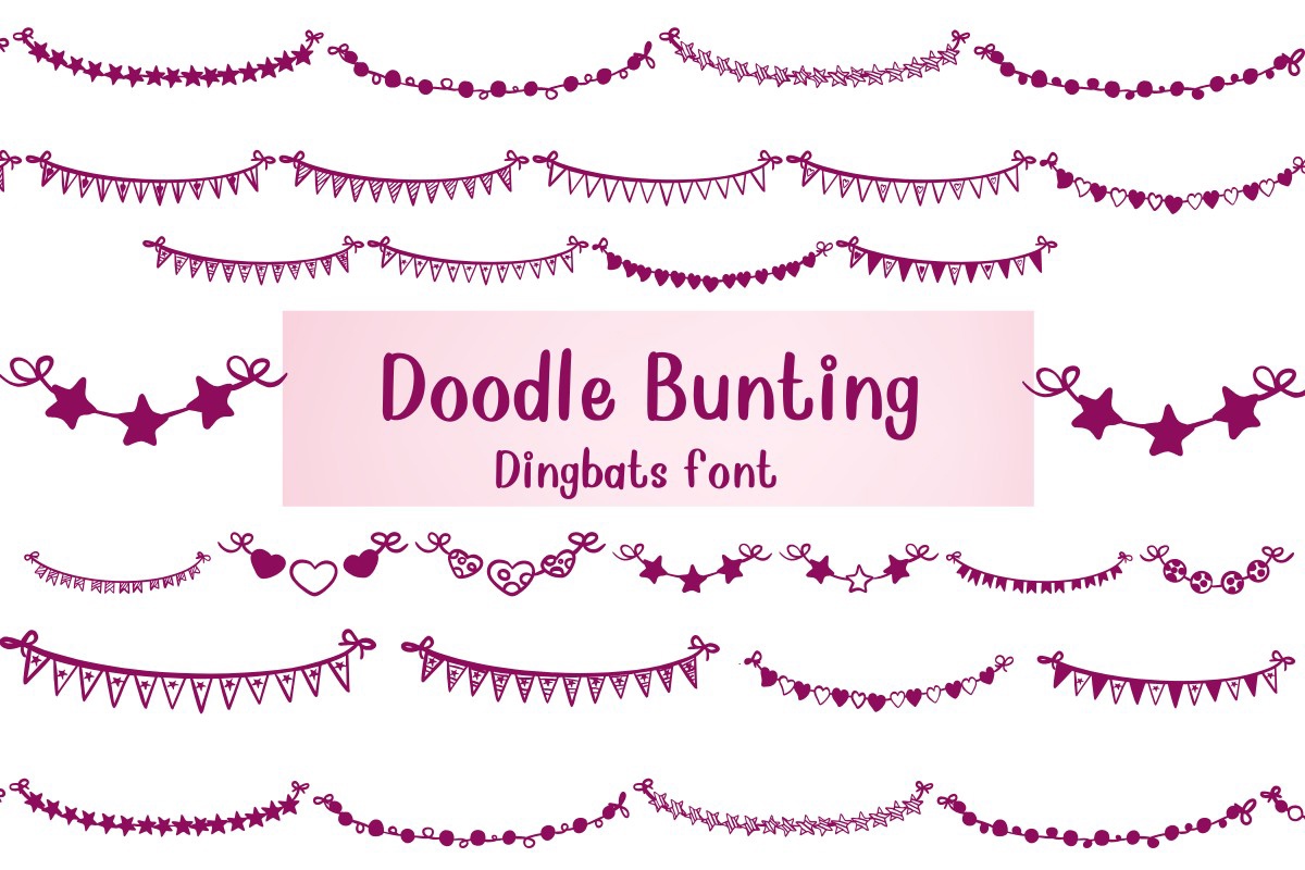 Beispiel einer Doodle Bunting-Schriftart