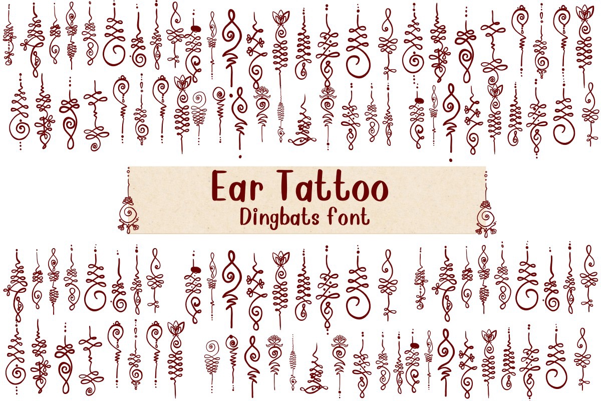 Beispiel einer Ear Tattoo-Schriftart