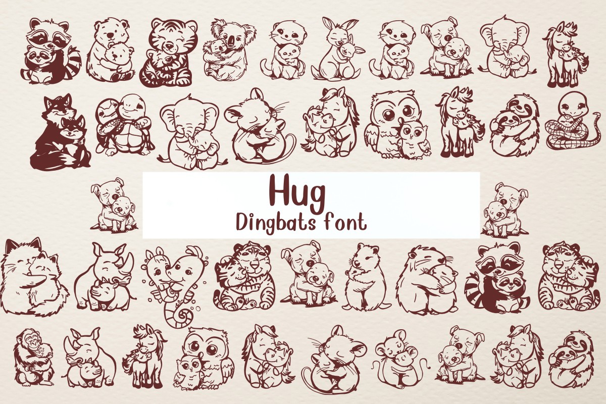 Beispiel einer Hug-Schriftart