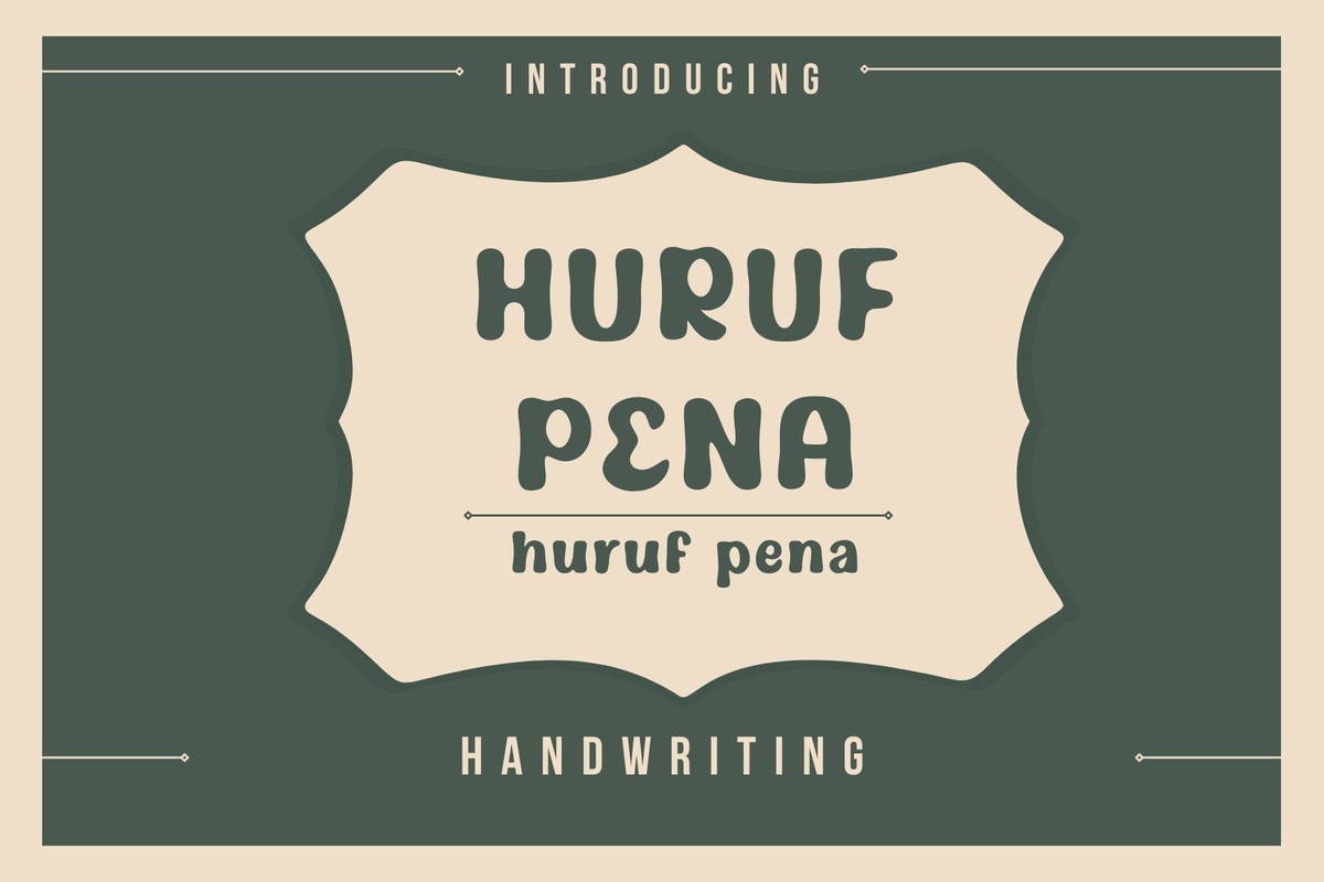 Beispiel einer Huruf Pena-Schriftart