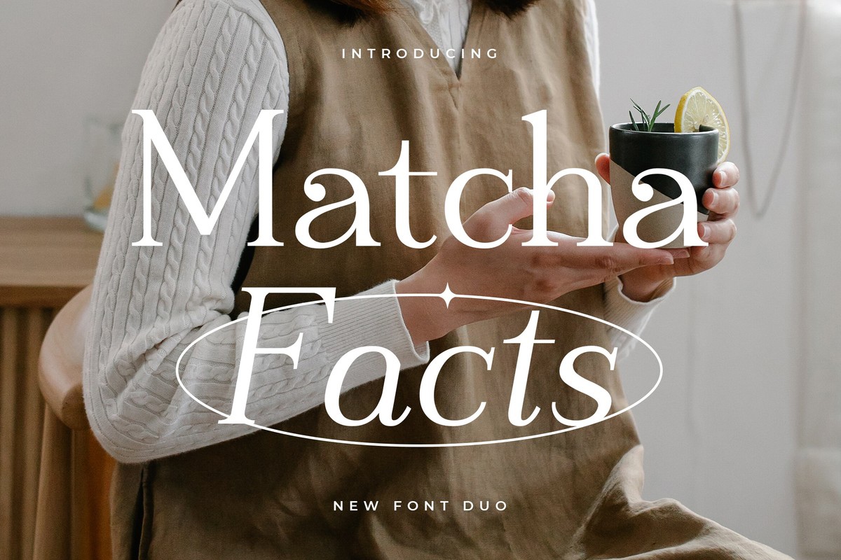 Beispiel einer Matcha Facts-Schriftart