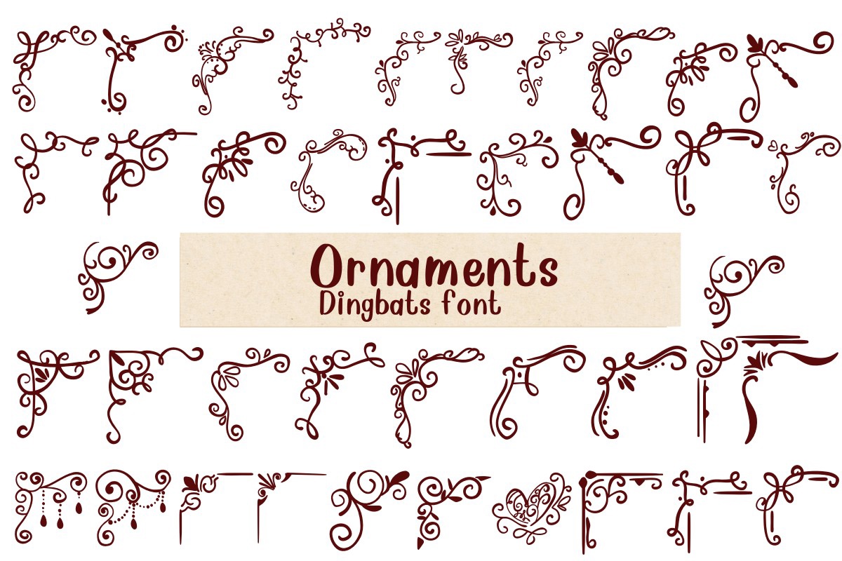 Beispiel einer Ornaments-Schriftart