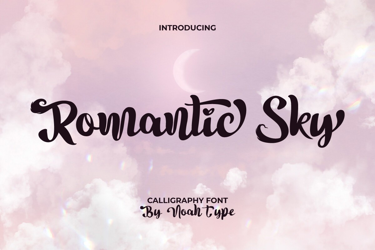 Beispiel einer Romantic Sky-Schriftart