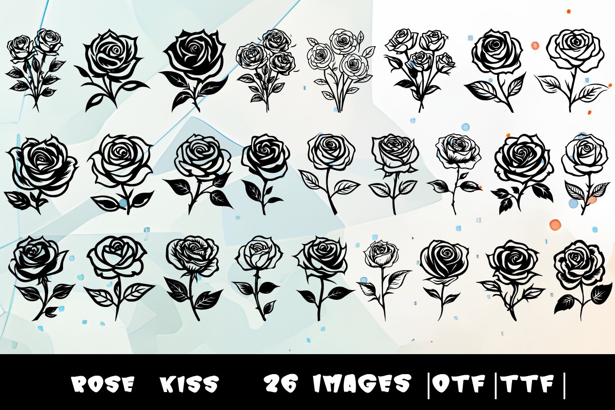 Beispiel einer Rose Kiss-Schriftart