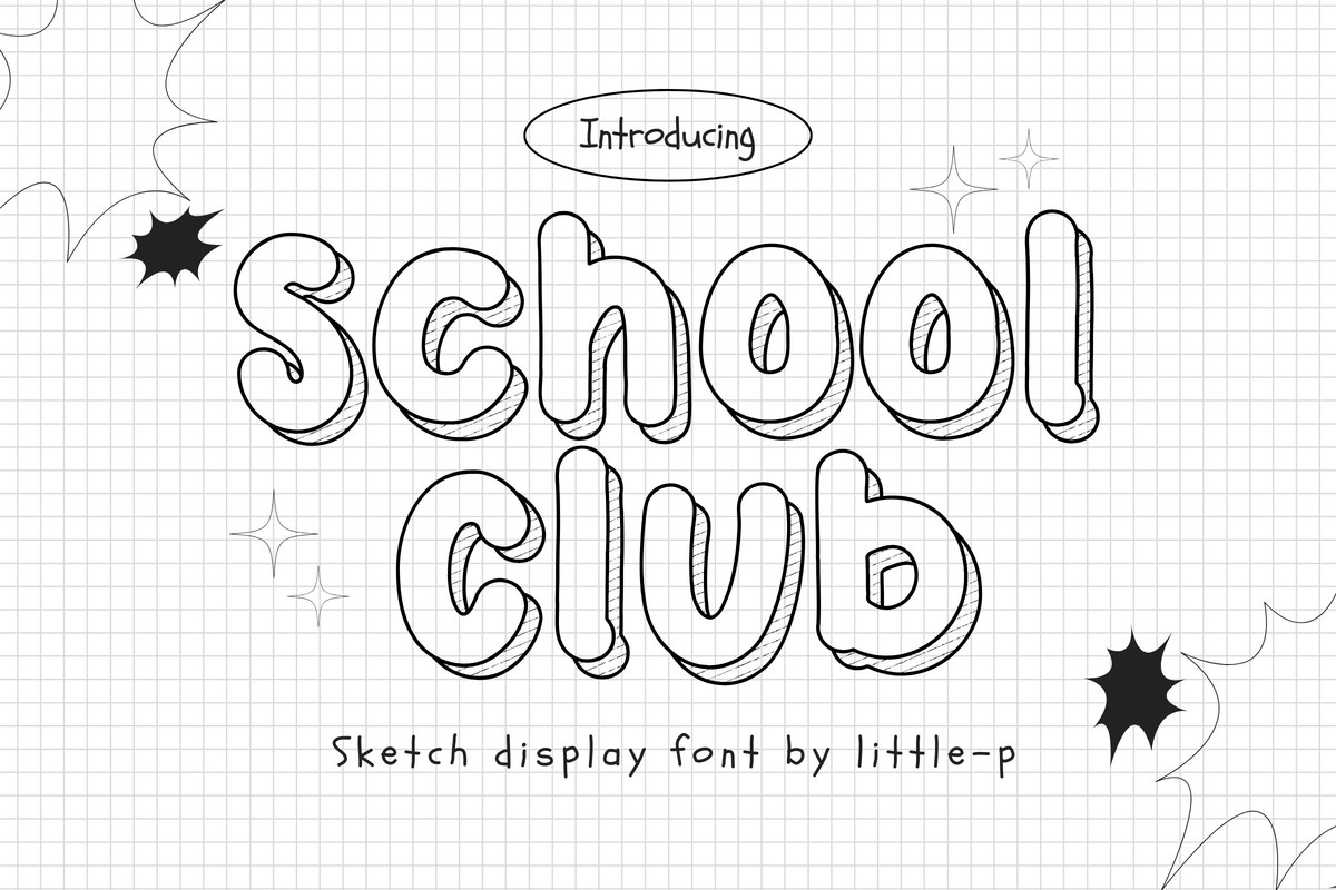 Beispiel einer School Club-Schriftart