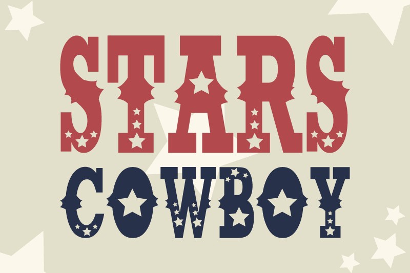 Beispiel einer Stars Cowboy-Schriftart