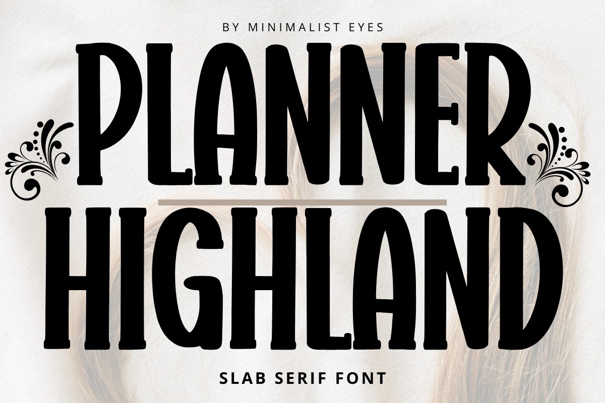 Beispiel einer Planner Highland-Schriftart