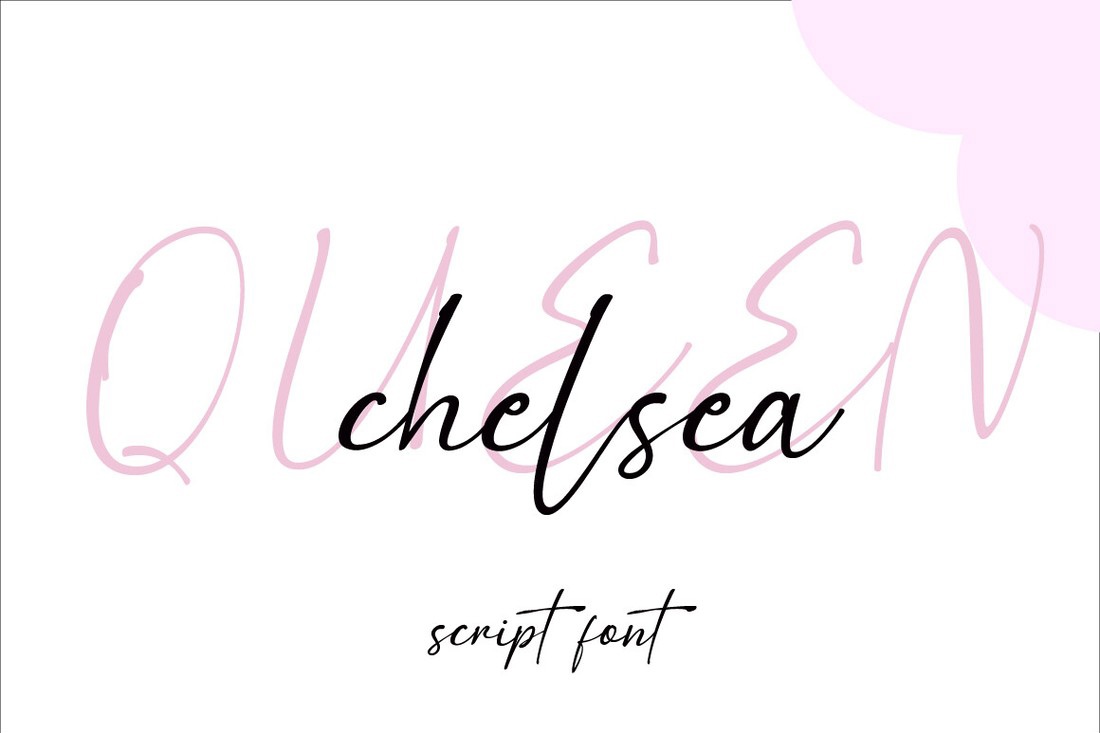 Beispiel einer Queen Chelsea-Schriftart