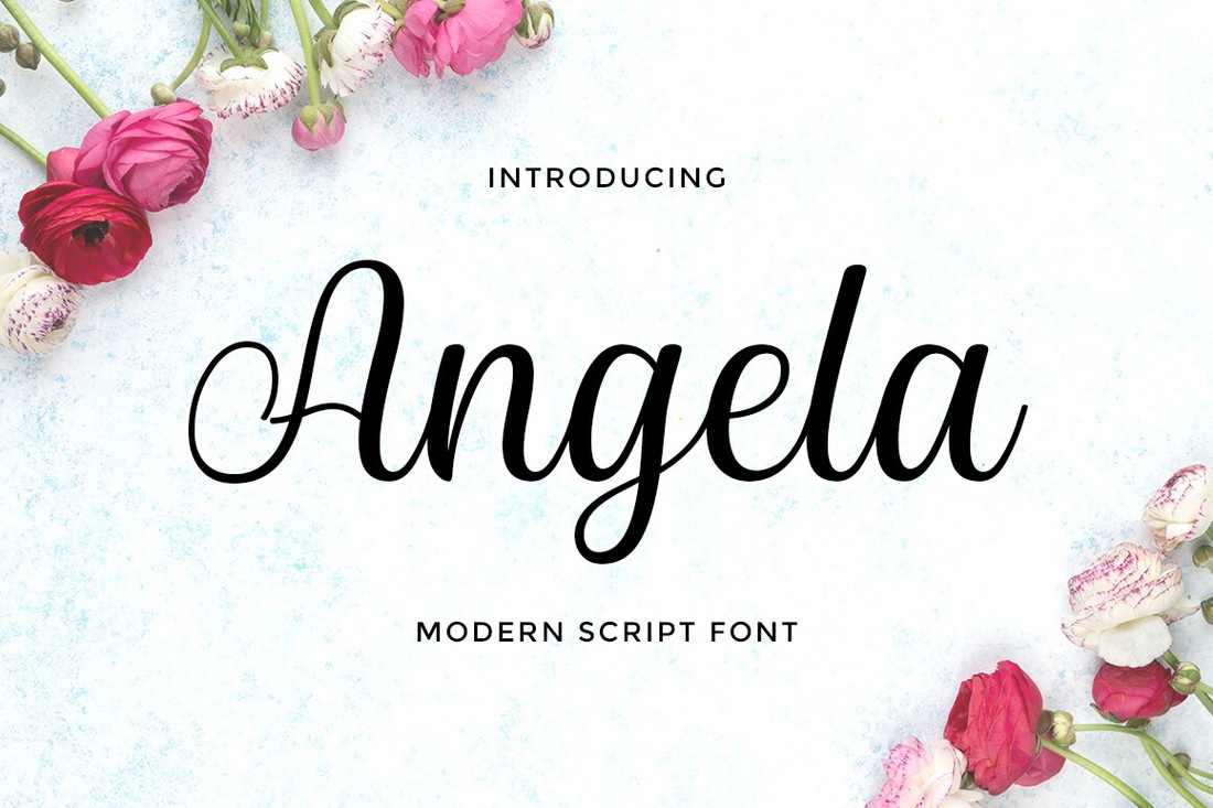 Beispiel einer Angela Script-Schriftart