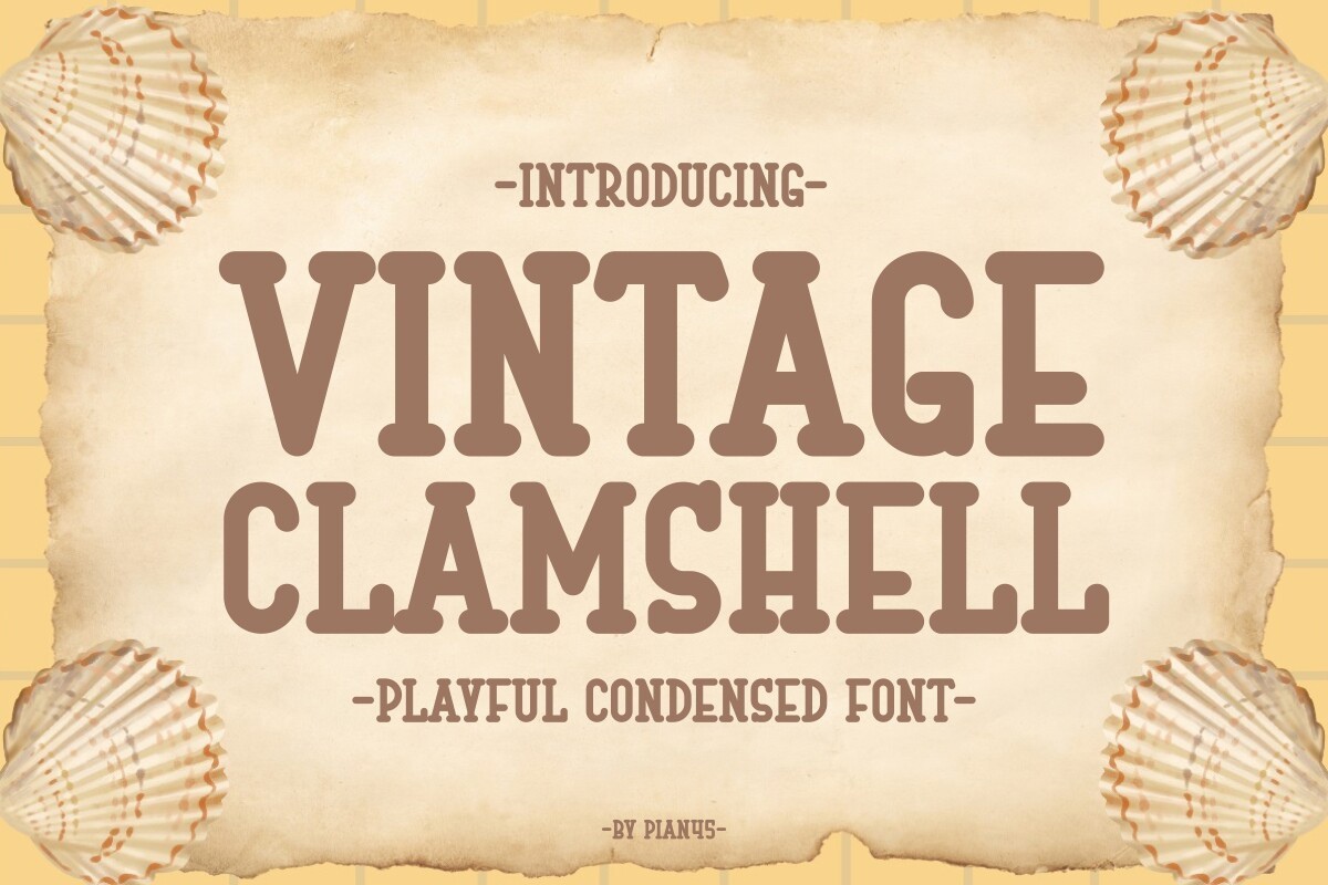 Beispiel einer Vintage Clamshell-Schriftart