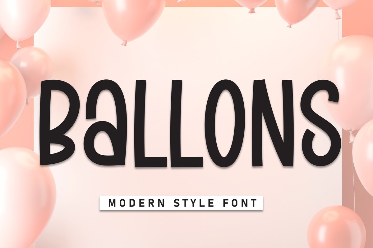 Beispiel einer Ballons-Schriftart