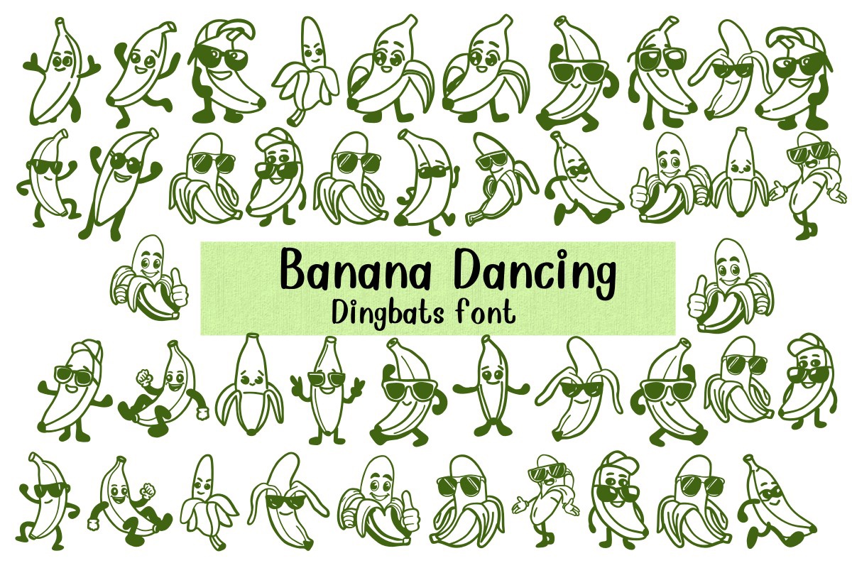 Beispiel einer Banana Dancing-Schriftart