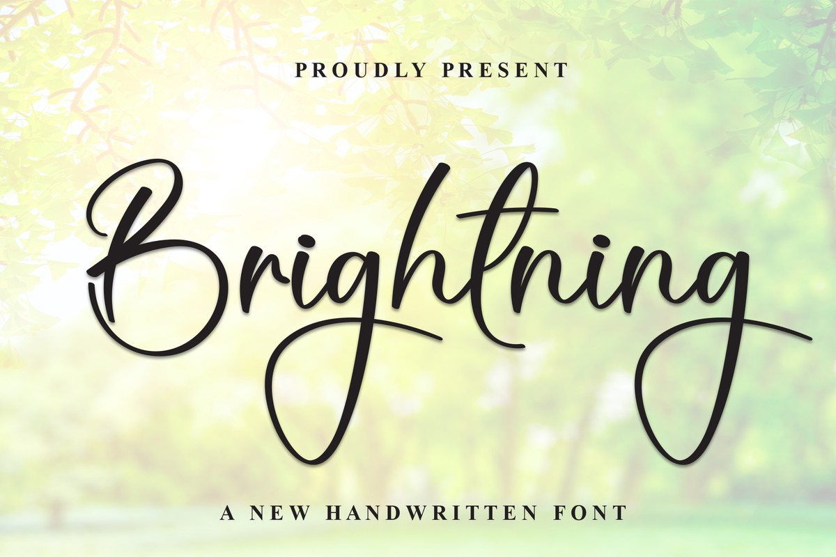 Beispiel einer Brightning-Schriftart