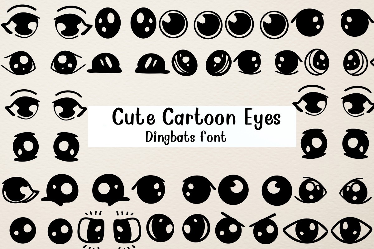 Beispiel einer Cute Cartoon Eyes-Schriftart