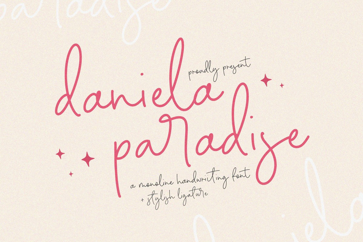 Beispiel einer Daniela Paradise-Schriftart